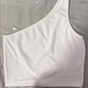 White one-strap tank top